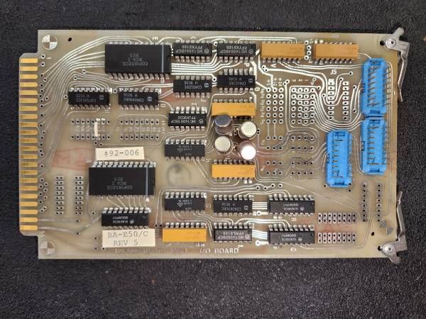 Picture of the top of a IO board from a birds eye view