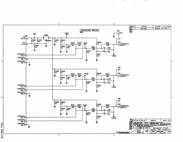 Secondary Power Supply Schematic - Temperature monitoring circuit
